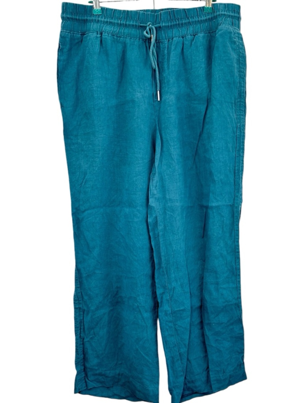 Quince 100% European Linen Wide Leg Pant Mineral Blue Teal XL Drawstring Coastal - Picture 4 of 12